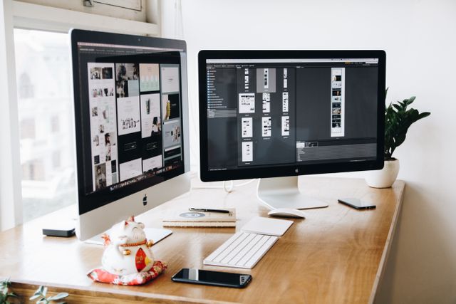 website mockup on two monitors